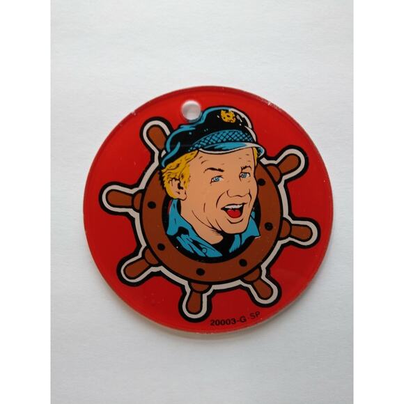 Gilligan's Island Skipper Ships Wheel Plastic Keychain Original 1991 NOS - Picture 5 of 5